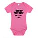 Bellatio Decorations I won my first race tekst baby rompertje roze meisjes - Kraamcadeau - Babykleding 80