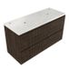 Saniclass Badkamermeubelset - 120x45x63cm - Dia marmeren wastafelblad gepolijst (wit) - 2 kraangaten - 2 lades - mat eiken charcoal (hout) SW1420808/SW728220
