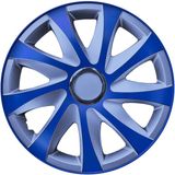 Drift NRM - wieldoppen 15" - Blauw & zilver - set van 4 stuks