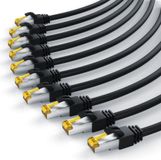 Primewire Câble LAN CAT 7, 10 Gbit/s, S/FTP PIMF, 10 pièces de 0,5 mètre, noir