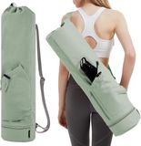 Sportsnew Sac de yoga avec porte-bouteille et poche humide - Sac de transport multifonctionnel pour tapis de yoga et articles de sport - noir