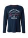 Tom Tailor - T-shirt met lange mouwen en logo-print - Maat L - Sky Captain Blue