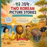 Two Korean Picture Stories: Learn to Read Hangul with 2 Easy Stories (No Batchim): Bilingual Korean English Book for Beginners & Kids
