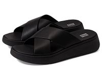 Fitflop F-mode Leather Flatform Cross Slides Damessandalen
