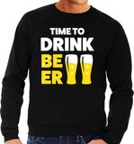 Bellatio Decorations Shoppartners Bv Time to drink Beer tekst sweater zwart heren - heren trui Time to drink Beer XXL