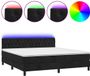 vidaXL Boxspring met matras en LED fluweel zwart 160x200 cm