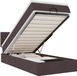 vidaXL Bed poef met matras en LED's 90x200 cm stof donkerbruin