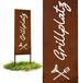 Relaxdays Tuindecoratie - Grillplaats - 85x28 cm - Metaal met Roestpatina - Bruin