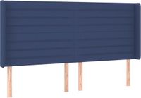 vidaXL Hoofdbord - Stof - Blauw - 183x16x118/128 cm