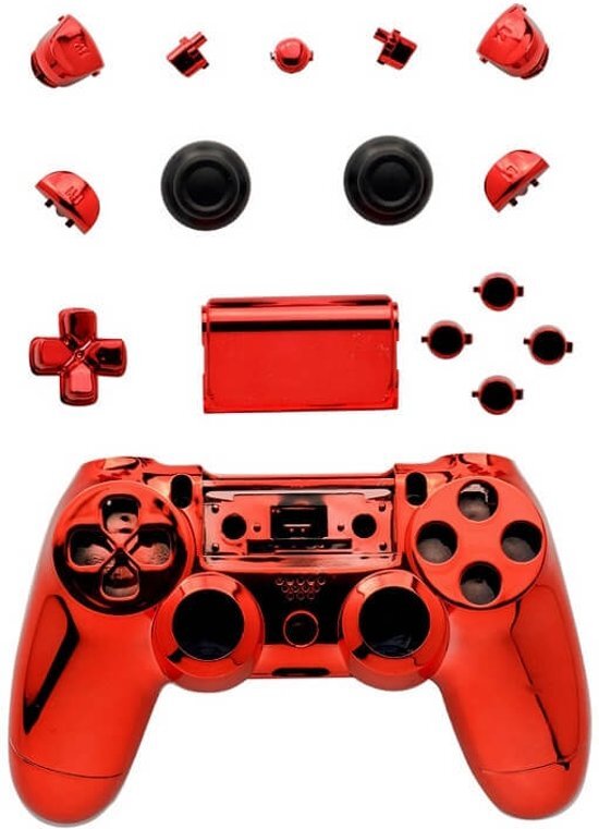  PS4 controller replacement shell set rood chrome V2 Gaming