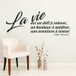 Autocollant Mural Citation La Vie Est Un Défi... Noir 117x317 Cm