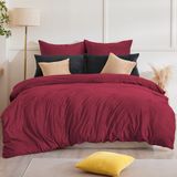 TRANKIELO® - Ensemble de literie en flanelle 135 x 200 cm - Chaud, duveteux, facile d'entretien - Comprend une housse de couette et une taie d'oreiller