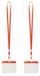 Merkloos Badgehouders/naamkaarthouders - 20x - met rood keycord/lanyard - plastic