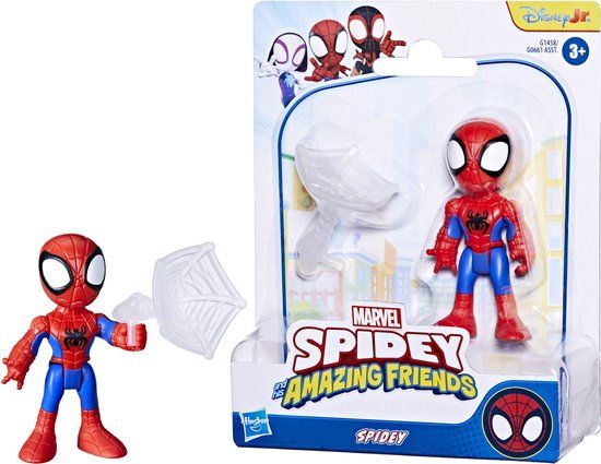 Hasbro Marvel Spidey and His Amazing Friends Spidey, speelfiguur met accessoire, leeftijd 3+