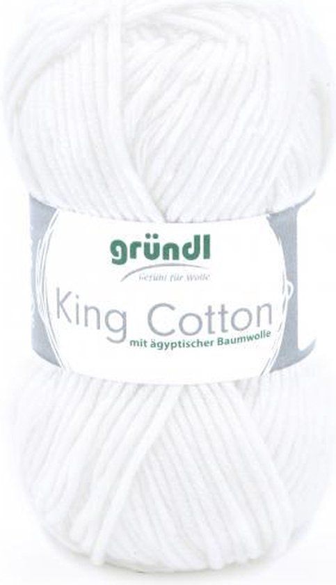Gründl Wolle 3360-01 King Cotton Breigaren Katoen/Polyester Wit 10x50 gram