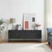 en.casa TV meubel Janakkala staal 153x35x55 cm zwart
