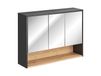 Kosmos meuble de salle de bain avec miroir, 100 cm de large, gris, chêne, finition artisanale