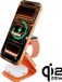 Cubenest 3-in-1 SQ314 - Chargeur sans fil en aluminium Qi2.2 - Compatible Magsafe - Chargeur sans fil pour Apple Watch, AirPods, iPhone 12- 17 (Tous modèles) - Appareils Qi2.2 - Puissance totale 35 W - Orange