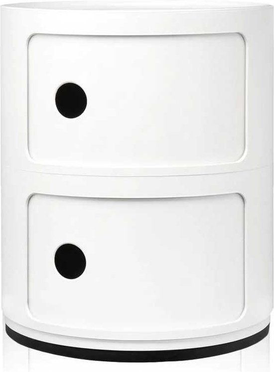 Kartell Componibili Nachtkastje Ø32 - 2 Comp. - Mat Wit