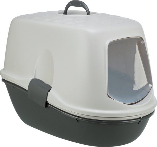 Trixie Berto Top - Kattenbak Overdekt met Zeef Scheidingssysteem - Grijs - 59X39X42 cm