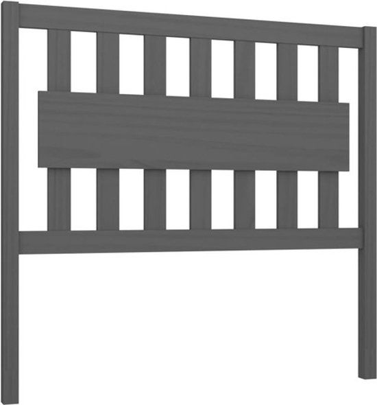 vidaXL Hoofdbord 105,5x4x100 cm massief grenenhout grijs