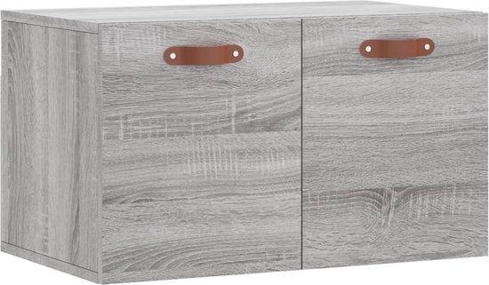 vidaXL Wandkast 60x36,5x35 cm bewerkt hout grijs sonoma eikenkleurig