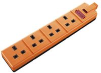 Permaplug by Masterplug ELS134O-01 Vier stopcontacten met voedingsindicator, zonder stekker en kabel, 13 Amp, oranje