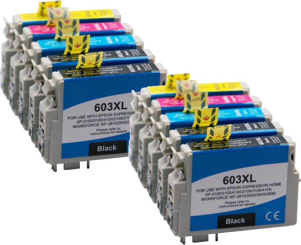 inkmaster inktcartridges voor Epson 603 cartridges, Epson 603 XL multipack van 8 Stuks voor Epson Expression Home XP-2105 XP-3100 XP-3105 XP-4100 XP-4105 Workforce WF-2830DWF WF-2835DWF