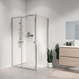Seal Sealskin Seev Zijwand 90x195 cm, 6 mm helder veiligheidsglas Zilver hoogglans