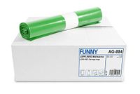 Funny LDPE-Regenerat vuilniszakken, groen, gerold, 120 l, type 60, per stuk verpakt (1 x 250 stuks)