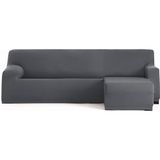 ECOMMERC3 Bankhoes voor chaise longue, kort hoekdeel rechts, bi-elastisch, ademend, overtrek voor chaise longue, donkergrijs, elastieken en schuimstof, bescherming tegen slijtage