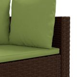 vidaXL 3-delige Loungeset met kussens, polyrattan, bruin