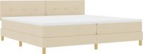 vidaXL Boxspringbed met kussens en hoofdbord, crème kleur, 200 x 200 cm, stof