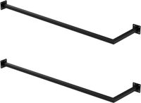 ML-design Set van 2 kledingstangen kapstok wandmontage 30 x 110 cm zwart staal