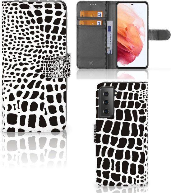 B2Ctelecom Bookcase for Samsung Galaxy S21 - Snake Print - 3 Card Slots