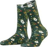 Burlington Fancy Christmas gedessineerd katoen sokken dames groen - maat 36-41