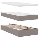 VidaXL Bed met Matras 100x200 cm Stof Taupe