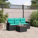 Maison Exclusive - Ensemble de jardin 4 pièces, avec coussins, en résine tressée noire