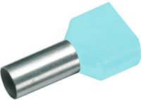 Cimco 187701 Dubbele adereindhulzen 0.34 mm² Deels geïsoleerd Turquoise 100 stuk(s)