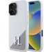 Karl Lagerfeld Étui pour Apple iPhone 16, Silicone White Shadow Metal Initial, Blanc