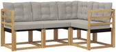 vidaXL Ensemble de canapé d'extérieur 4 pièces Blanc et gris clair