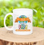 Bellatio Decorations Naam mok papa Nathan - wit - de beste - keramiek - 300 ml - Vaderdag - cadeau