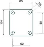 Tarsus Zwenkwiel - 100 mm - Stalen Velg - Massieve Rubberband - 60 kg Draagvermogen