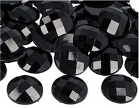 Decoratieve edelstenen van acryl, mat, zwart, 25 mm. 100 stuks.