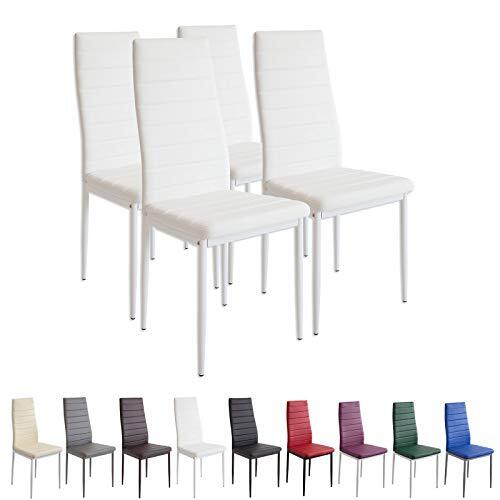 albatros eetkamerstoelen MILANO, set van 4, wit