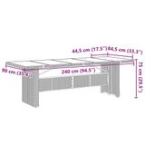 vidaXL 9-delige Tuinset met Kussens Poly Rattan Grijs