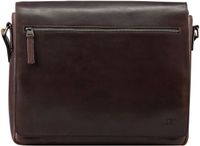 JOST Leren Business tas Laptoptas met laptopvak Lund Crossbody Bag Brown Donkerbruin