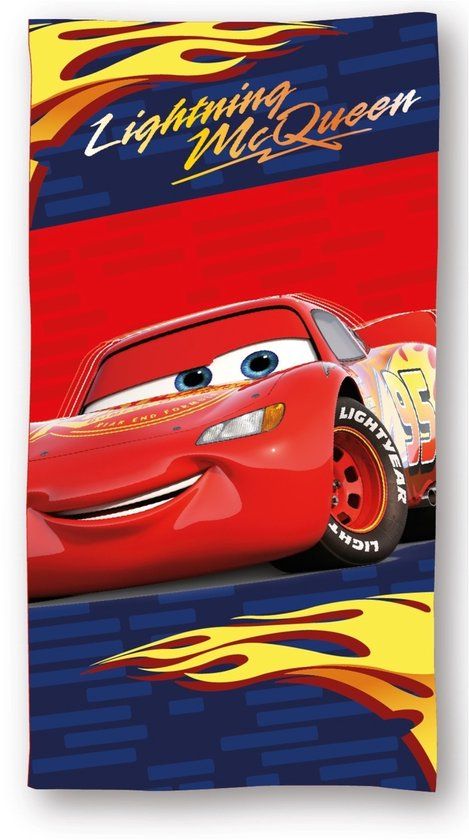 4KidsOnly Disney Cars - Strandlaken - 70 x 140 cm. - Lightning McQueen badhanddoek - sneldrogend