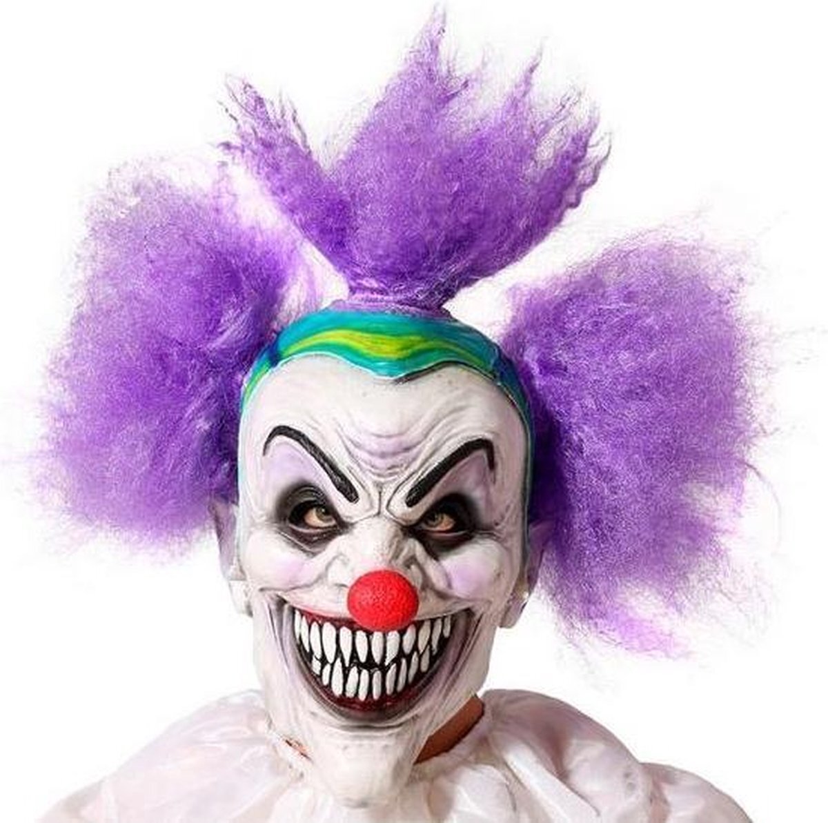 Atosa Latexmasker Halloween clown violet wit