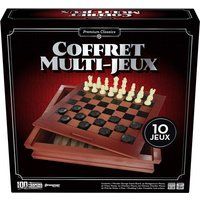 Goliath - Houten multispeelkoffer - 10 klassieke gezelschapsspellen voor kinderen vanaf 6 jaar - Schaak, Dames, Backgammon, Mikado, Morpion - Omkeerbaar bord - 2 + spelers - in het Frans
